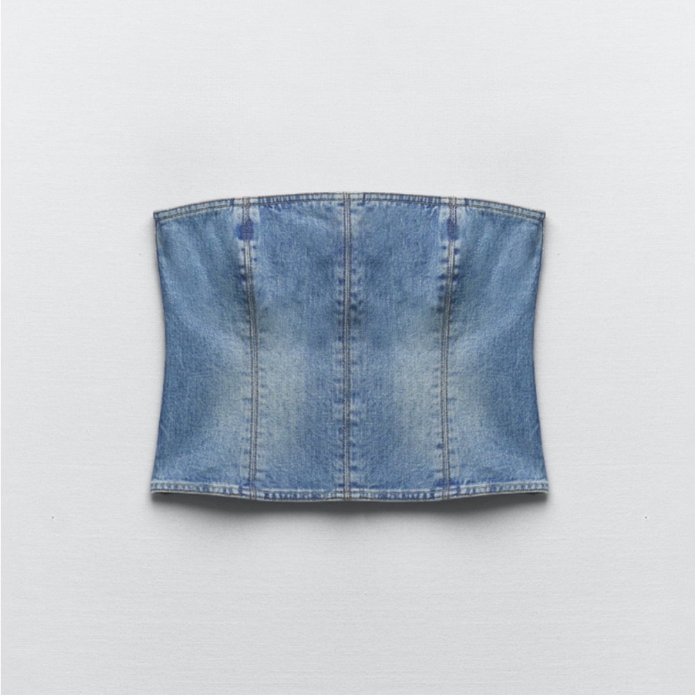 Zara ZW DENIM BUSTIER CORSET